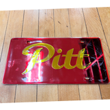 Pitt Script Reflective License Plate - Red/Gold