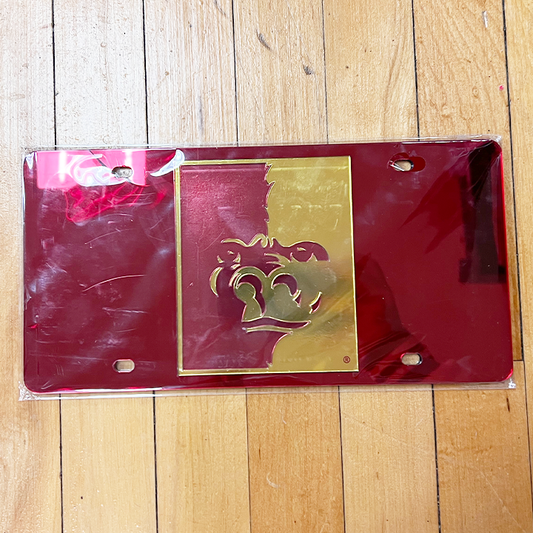Split Face Reflective License Plate - Red/Gold