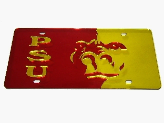 PSU Split Face Tag - Red/Gold