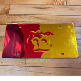 Split Face Reflective License Plate - Red/Gold