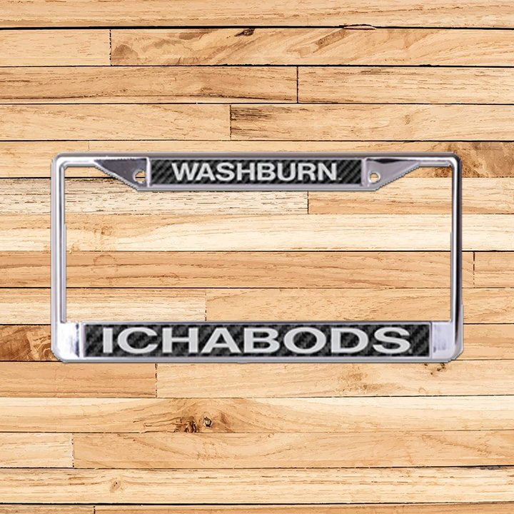 Washburn Ichabods License Plate Frame Printed - Black / Silver