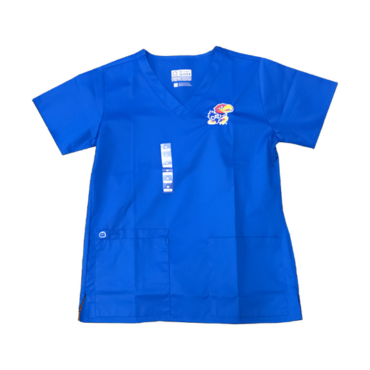 KU Women's Scrub Top Royal